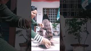 villege mom forcefully cutting daughter long hair #longtoshort #haircut #longhaircut