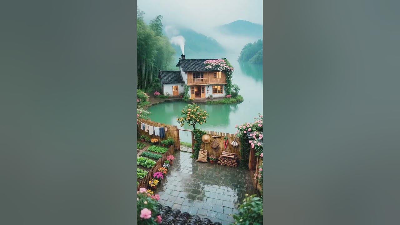 "Rainy Day Bliss in a Lakeside Garden Cottage" #song #love #sunsetsong #ai #shorts #relaxingmusic