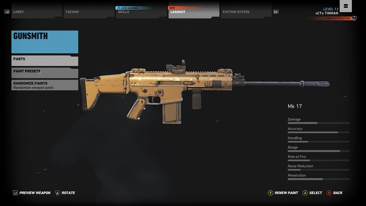 Tom Clancy's Ghost Recon Wildlands Weapons Locations and Stats Mk17 (1