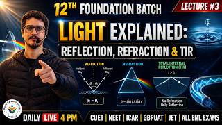 Light Explained: Reflection, Refraction &amp; TIR | Lecture 2 | 12th Foundation Physics LIVE |
