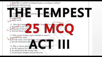 The Tempest Multiple Choice Questions | Act 3 | 25 MCQ| William Shakespeare |English|