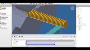 AutoDesk Inventor Studio 2009 Lathe Thread Cutting Animation