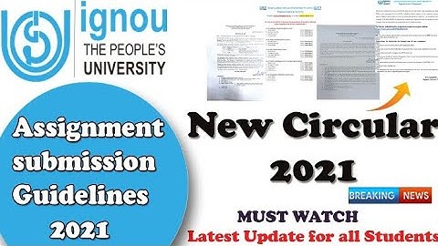 New Circular from Ignou | New Latest Notification for all Ignou Students | Assignment New Guidelines