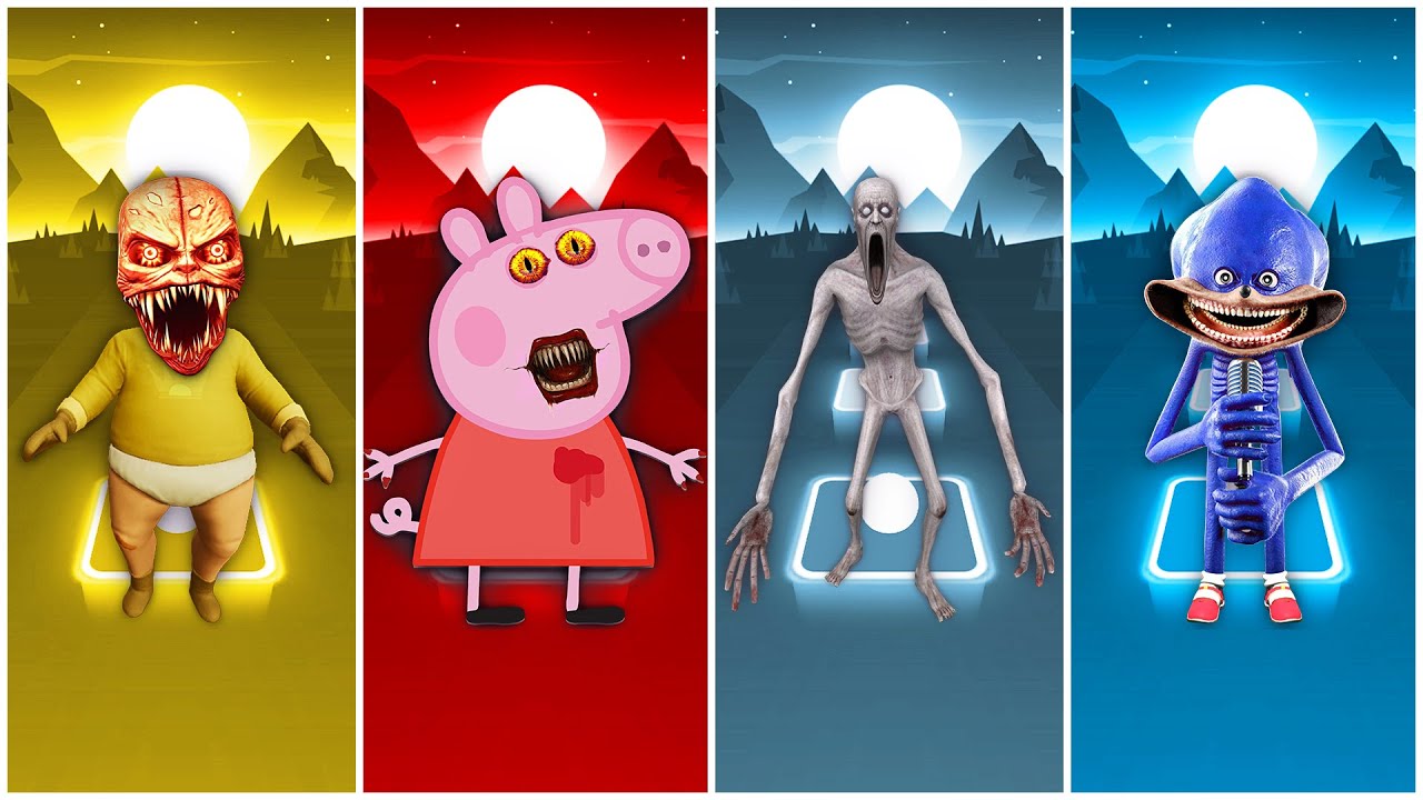 Yellow Baby 🆚 Peppa Pig exe 🆚 SCP 096 🆚 Shin Sonic | Coffin Dance cover!