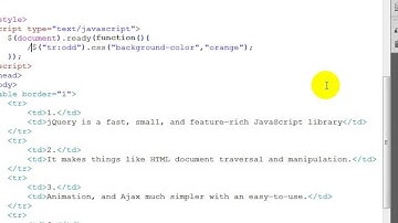 jQuery Table Odd And Even Part 2