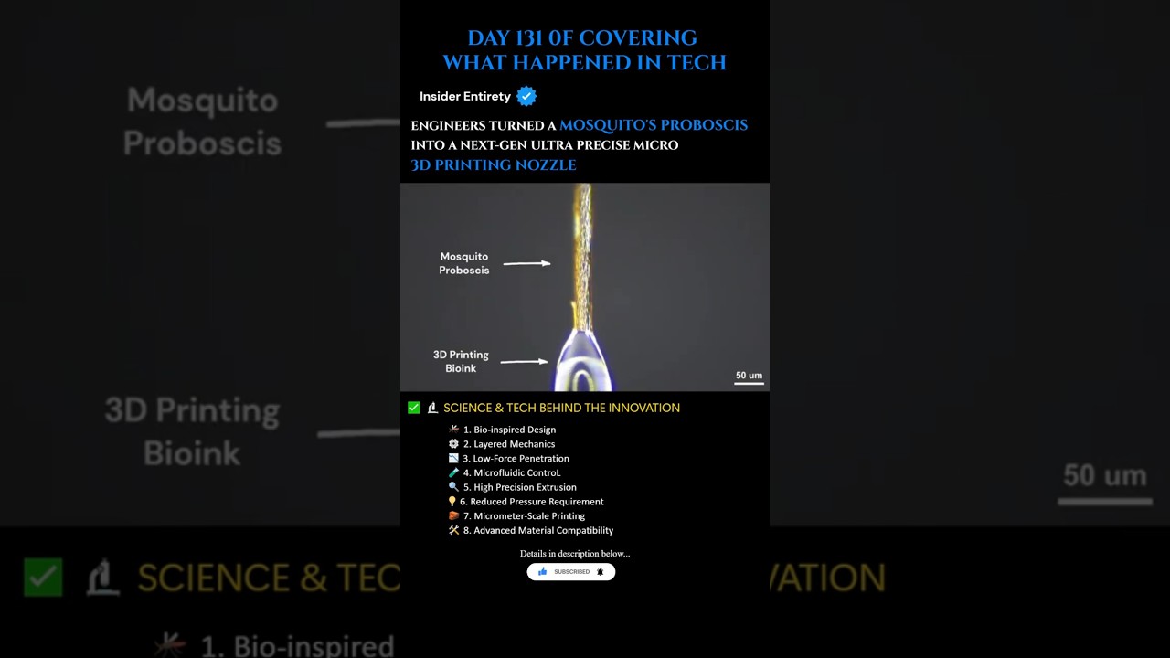 Engineers Copied a Mosquito… and Reinvented Micro 3D Printing! 🦟⚙️