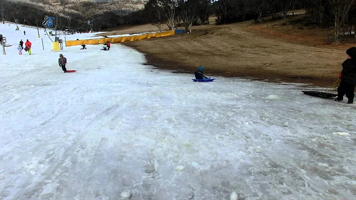 Elijah Hickman on the toboggan at Selwyn