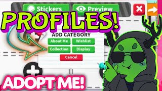 CREATE A PROFILE IN ADOPT ME! NEW STICKER PACKS ! #adoptmeprofiles