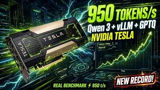 Nvidia Tesla P100 Running vLLM Qwen 3 GPTQ SPEED 950 Tokens/s (60 Req) Legacy-vLLM