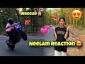 Neelam reaction on wheelie    trying wheelie practice