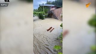 続く水害　ロシアのリゾート地・ソチ郊外で数十軒の民家が浸水