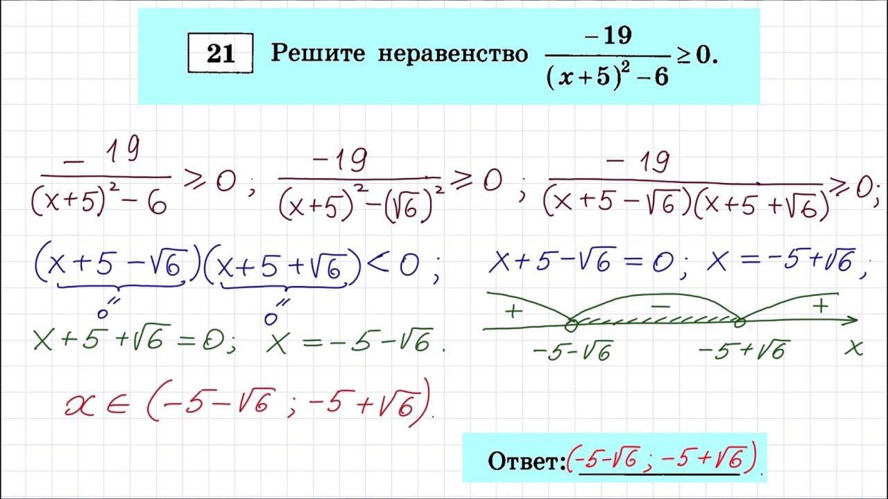 Решение 21 задания огэ по математике