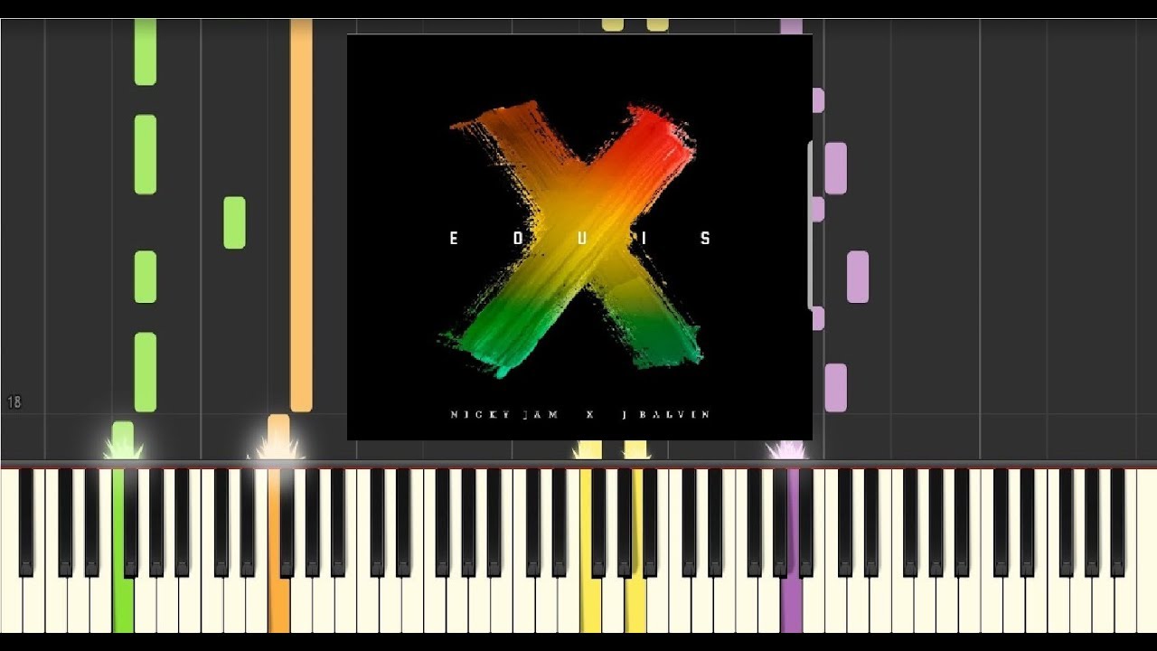 Nicky Jam - J Balvin - X (EQUIS) - Piano Tutorial - Como tocar X (EQUIS) - Synthesia