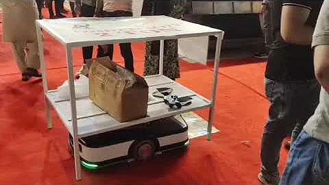 2024 OKAGV SLAM AGV running in a crowded exhibition