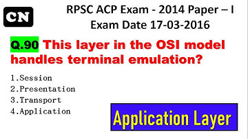 Q 90 | RPSC Acp Exam 2024 Vacancy Preparation |  Computer Networking Terminal Emulation App Layer
