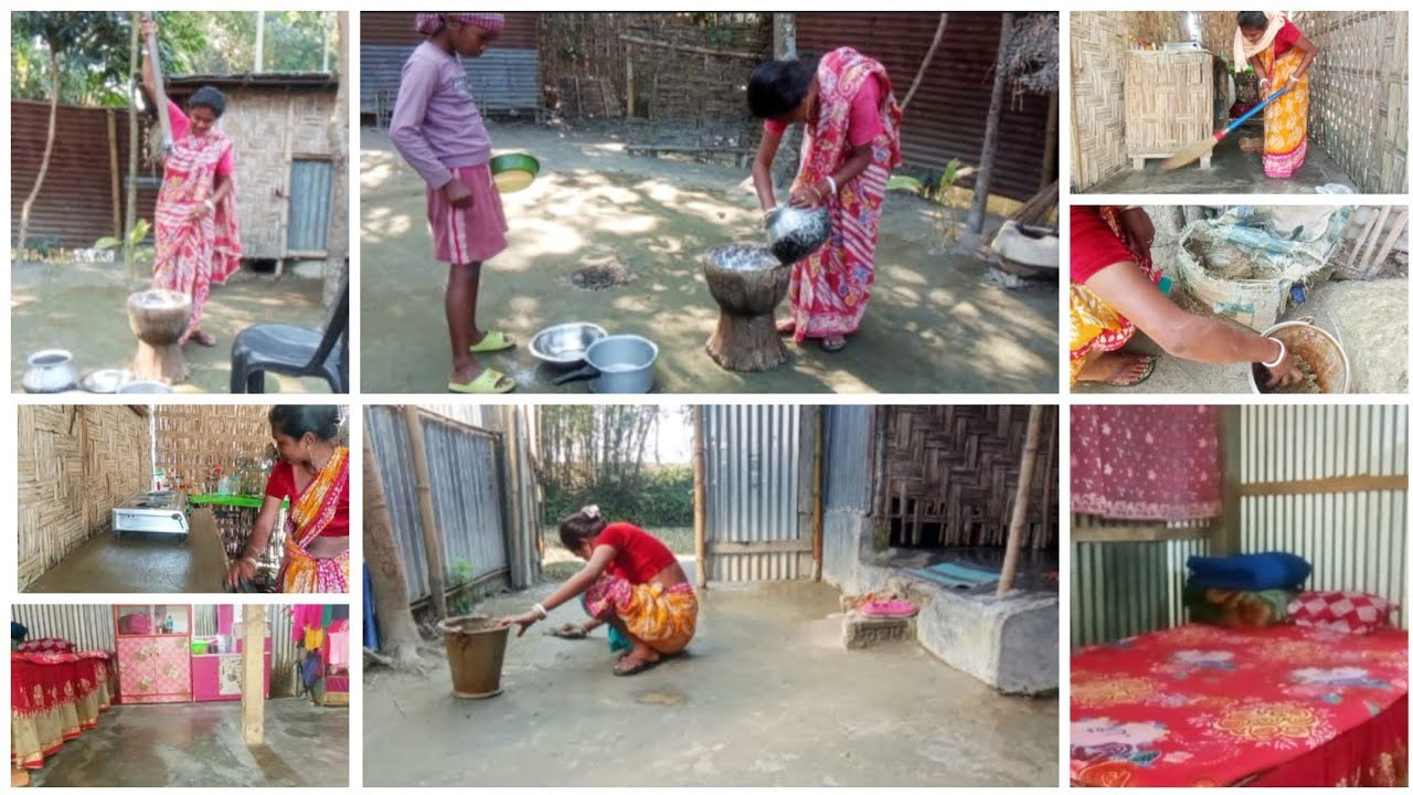//আমাদের গ্রামে একটু পরিবর্তন হয়েছে সারাদিনে এইভাবে কাজ করলাম পৌষ সংক্রান্তির উপলক্ষে//