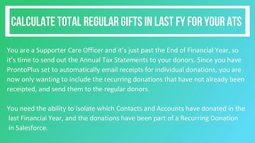 ProntoPlus: Calculate Total Recurring Gifts in Last FY by AlphaSys Labs