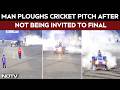 Maharashtra News | Man Ploughs Cricket Pitch After Not Being Invited To The Tournament Final