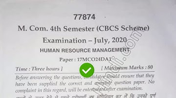 2020 Mdu MCom 4th Sem Human Resource Management Question Paper