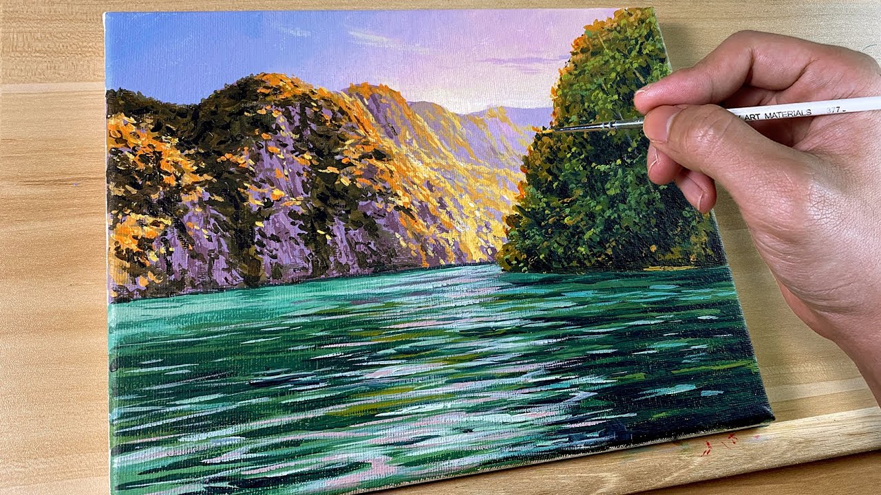 Acrylic Painting Timelapse Palawan Lake Philippines Correa Art