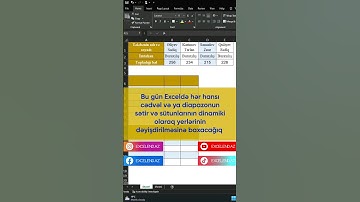 Exceldə sətir və sütunların yerinin dəyişdirilməsi #transpose #excel #excelformulas #exceltricks