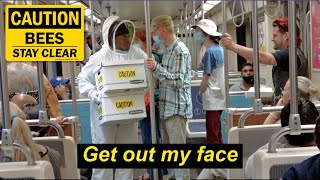 Releasing Live Bees On People In the Train Prank