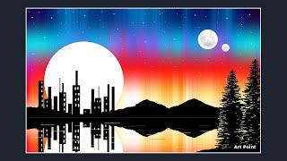 How To Draw - In Computer Microsoft Paint Tutorial Scenery Drawing 071 - Art Point Ms Paint