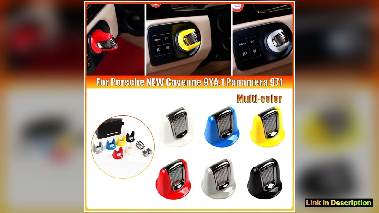 Multicolor Car Ignition Start Engine Stop Button Knob Bracket Decoration Cover Trim for Porsche NEW