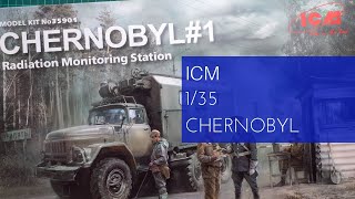 ICM CHERNOBYLS SET 35901 35902 Radiation Monitoring Station & Fire Fighters 1/35 