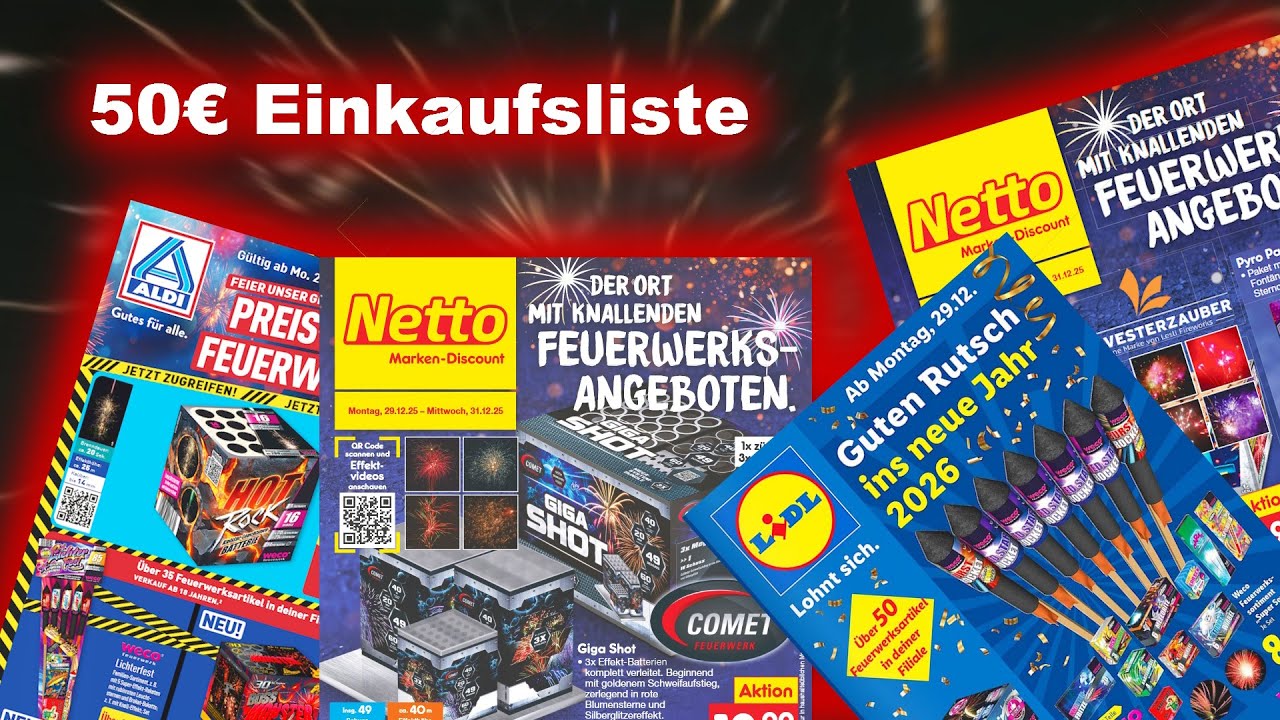 FEUERWERK EINKAUFSLISTE FÜR 50€ | ALDI LIDL UND NETTO | PyroFlyer