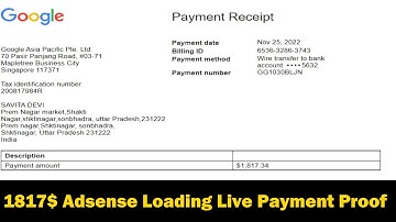 1817$ Adsense Loading Live Payment Proof || Adsense Loading Safe Method