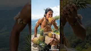 What Is This Fruit?! 😳🍍 | Tribal Man’s Funny Reaction #triballife #pineapple #tribalfood #wildlife