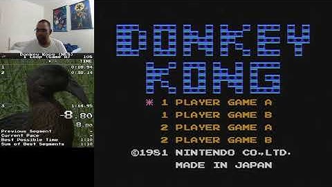 Donkey Kong NES 1 Loop (Game A) Speedrun; 1:07.905