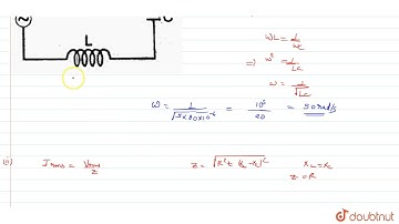 Fig. shows series LCR circuit with L = 5.0 H, C = 80 mu F, R = 40 Omega connected to a variable ...