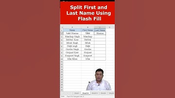 Split First name and Last name in excel #shorts