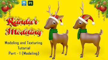 How to make Adorable Reindeer 3D Model in Autodesk Maya (Part-1) | Modeling and Texturing Tutorial