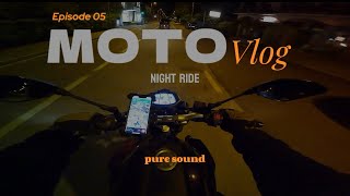 11 pm Yamaha Mt-125 night ride | Pure sound [4K]