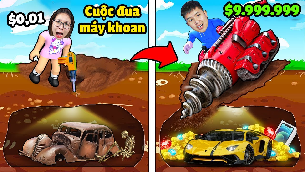 Cuộc đua máy khoan đào tìm kho báu xem ai vip hơn? bqThanh Mua Máy Khoan Vip Thắng Ốc