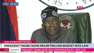 President Tinubu Signs N54.99Trillion 2025 Budget Into Law