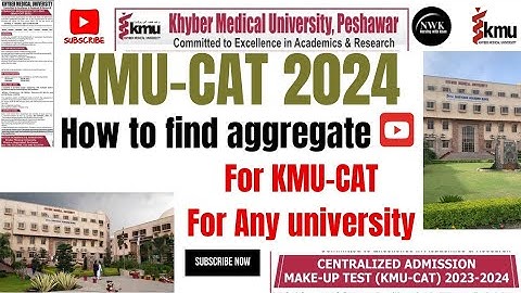 How to find aggregate for KMU-CAT test and for any university for admission or any kind of test .