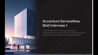 Celebrity Accenture Skill Interview 1 for ServiceNow Experienced Consultant/Developer Role Net Worth