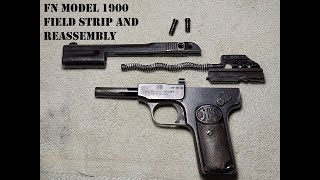 FN Model 1900 (Browning Pistol) Field Strip and Reassembly