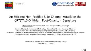 Iccd 2021 - An Efficient Non-Profiled Side-Channel Attack On The Crystals-Dilithium