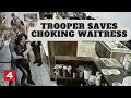 Michigan State trooper saves choking waitress