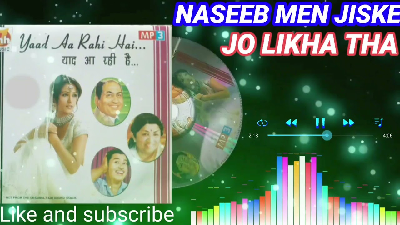 NASEEB MEIN JISKE JO LIKHA THA { DO BADAN BY  . VIPIN SACHDEVA