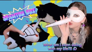 Spamton gets absolutely wrecked by a cat while I go through my cosplay box of Spamton