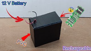 How To Make Rechargeable 12 Volt Battery With BMS Module|| 12Volt battery with PVC Sheet|