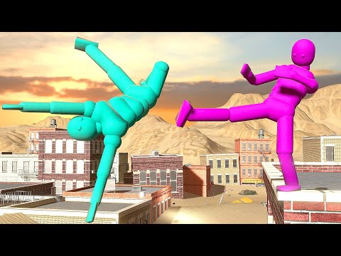 NPC Wars On Rooftops #2  (with Active Ragdoll Physics)