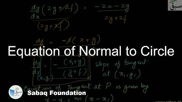 Equation of Normal to Circle, Math Lecture | Sabaq.pk