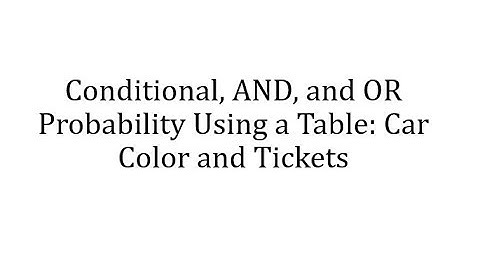 Conditional, AND, and OR Probability Using a Table: Car Color and Tickets